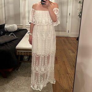 White maxi dress